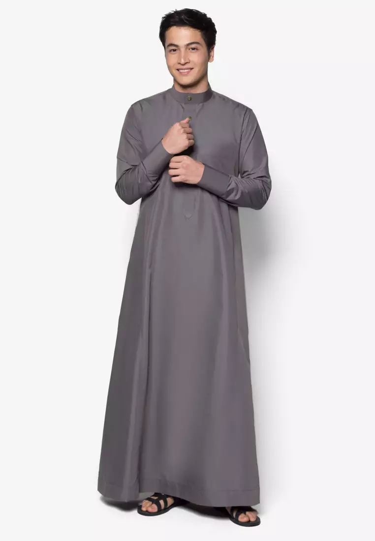 Buy Amar Amran Jubah A Slim Fit in Dark Grey 2024 Online ZALORA