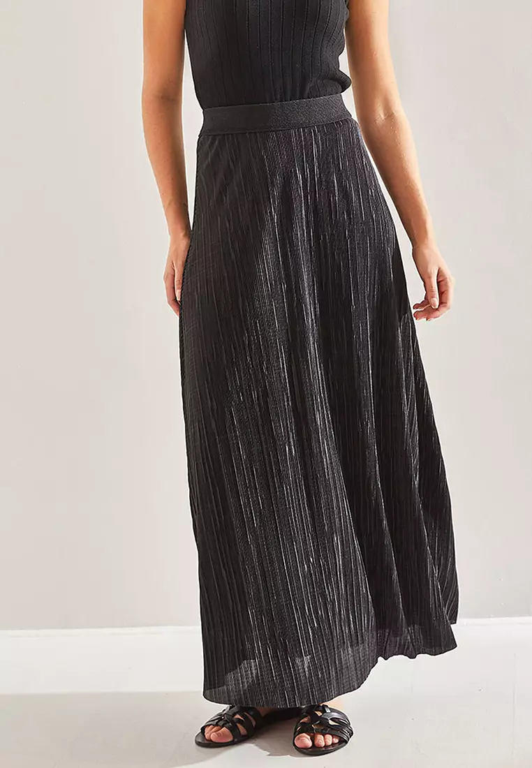 Bianco Lucci Lurex Elastic Maxi Skirt