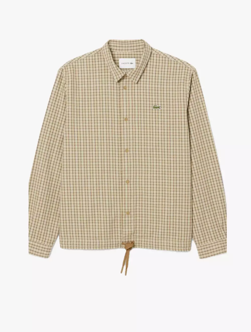 Oversized Heavy Cotton Plaid Overshirt - Brown