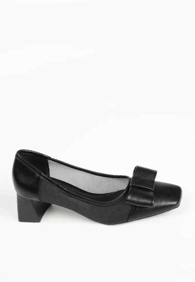 Discount on Twenty Eight Shoes  shoes - SKU: VANSA Bow Mesh Mid Heel Pumps VSW-H3337-52