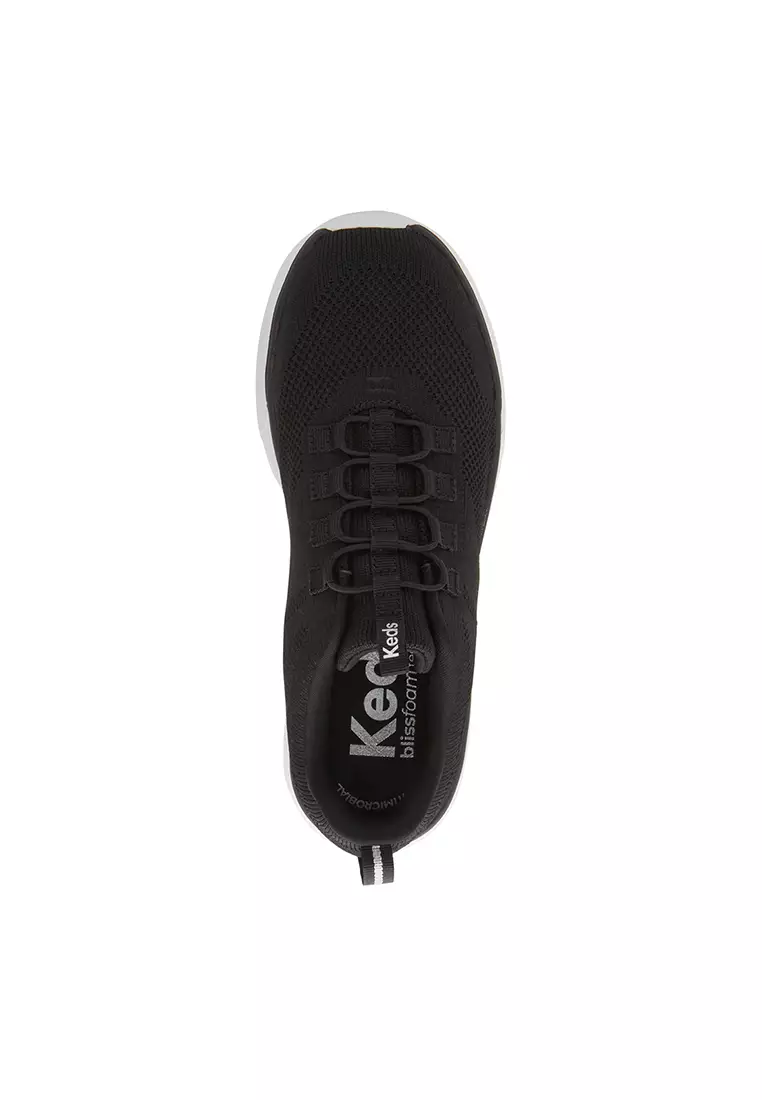 Women's Blisswalk Alt Eng Knit Sneaker Black/White (WF68649)
