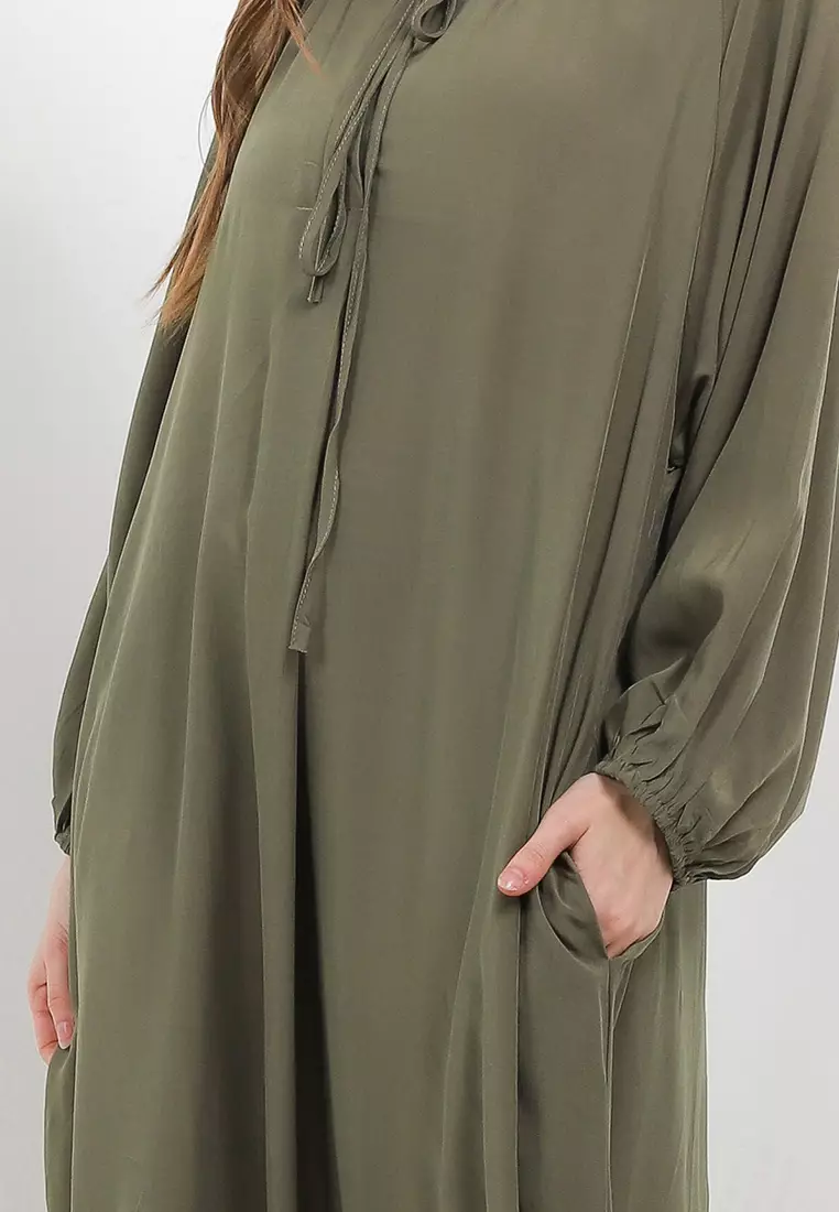 L/S Hidden Pocket Rayon Dress