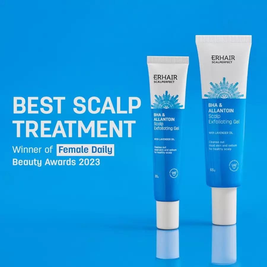 [GEL ANTI KETOMBE] ERHAIR Scalperfect Exfoliating Gel 65gr - Gel Eksfoliasi kulit kepala Anti Ketombe dan Seboroik | 2% Salicylic Acid