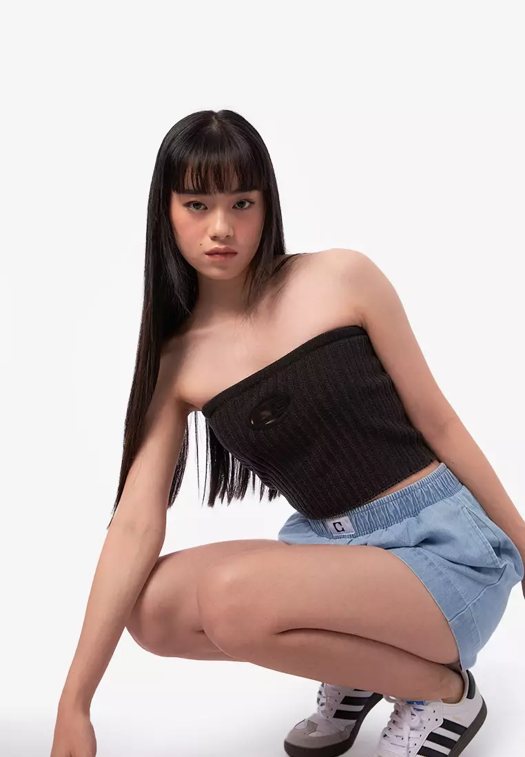 Cut Out Ribbed Tube Top