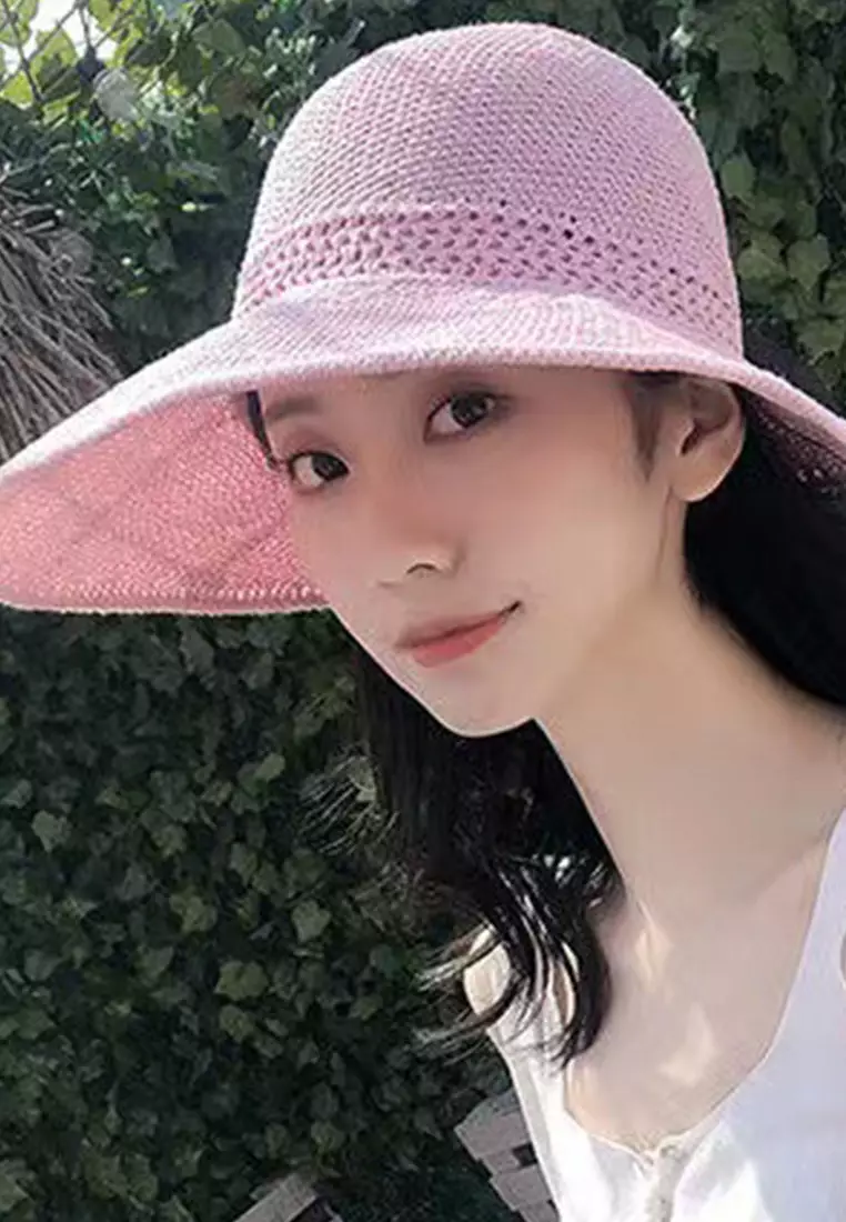 Bow Hollow Big Brim Folding Sunshade Fisherman Caps A22062408PI