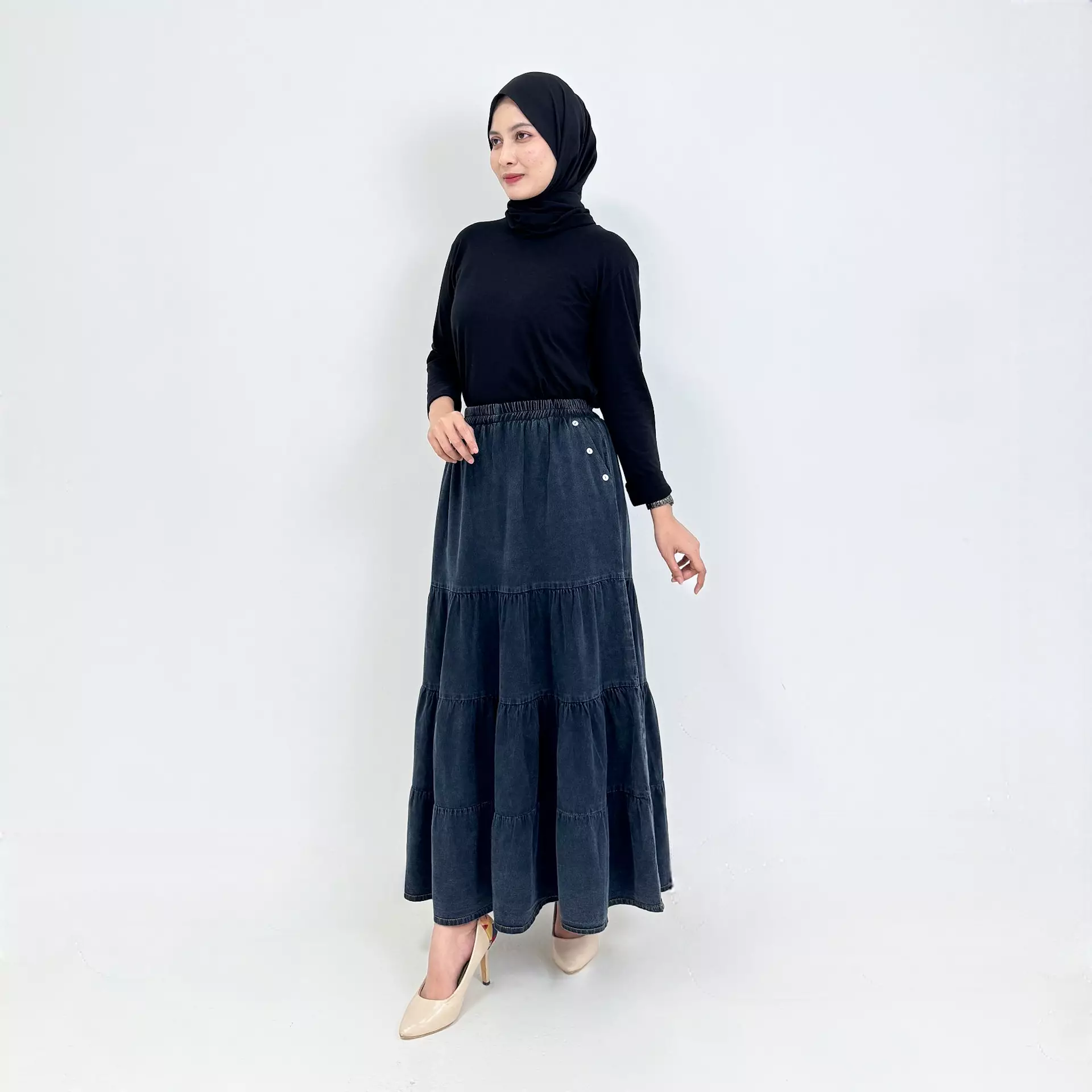 Evy Women Skirt Jeans [SNOW BLACK]