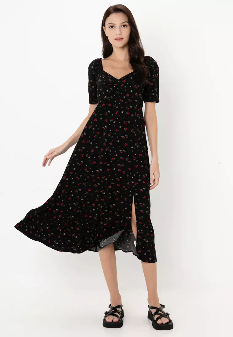 flutter sleeve crepe midi dress Flutter Sleeve Crepe Bridesmaid Dress