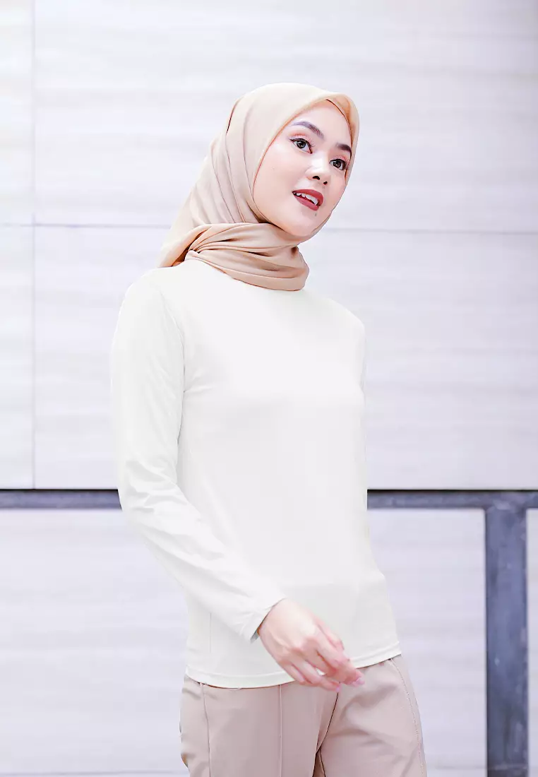 Cotton Bee - Manset Lengan Panjang Aneisha Inner Rayon - Broken White - L 