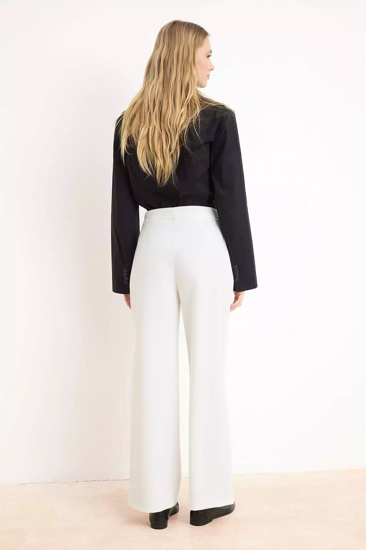 White Wide Leg /Wide Leg Woven Trousers Twoaw22Pl139