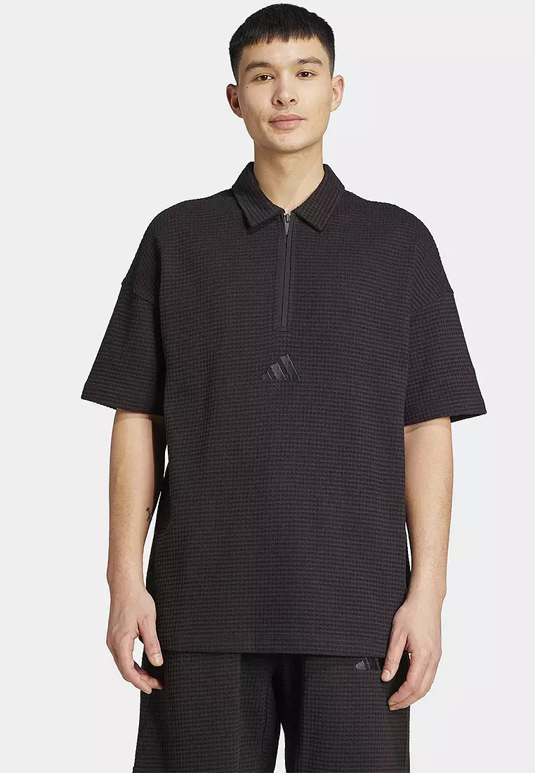ADIDAS All SZN Waffle Knit Half-Zip Polo Shirt 2026 | Buy ADIDAS