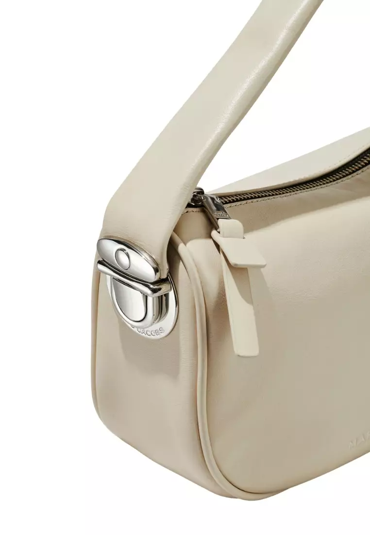 Jual Marc Jacobs Pushlock Leather The Mini Hobo Cloud White
