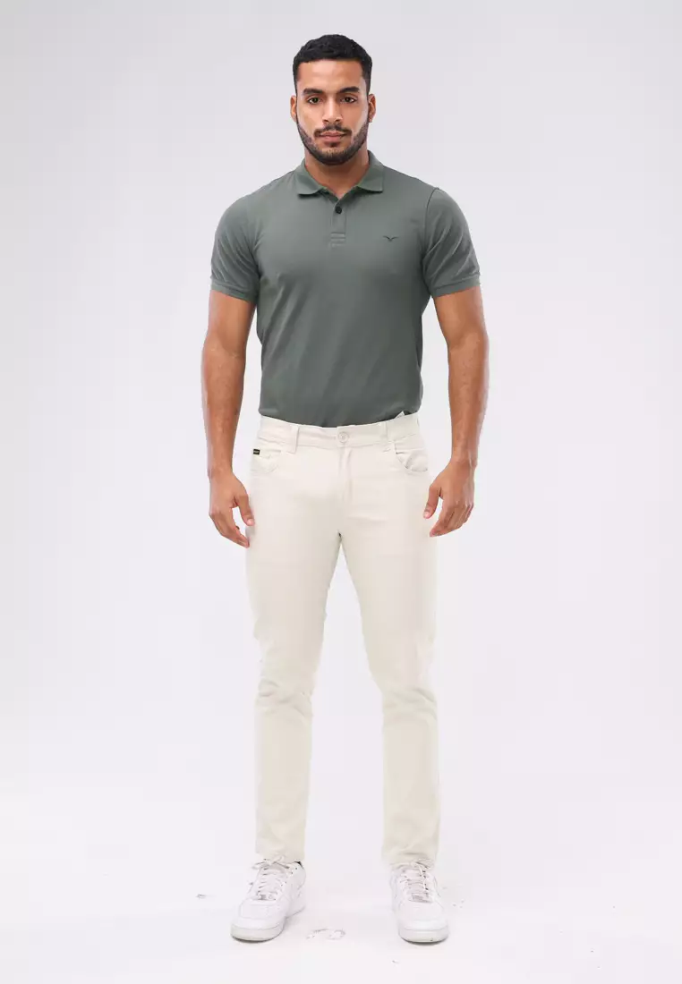 Colored Long Pants Slim Tapered Stretch