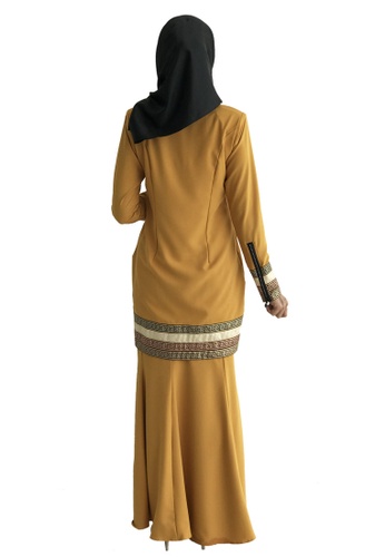 Buy Farosa Kurung Alesha Mustard from Farosa in Yellow and Gold only 209