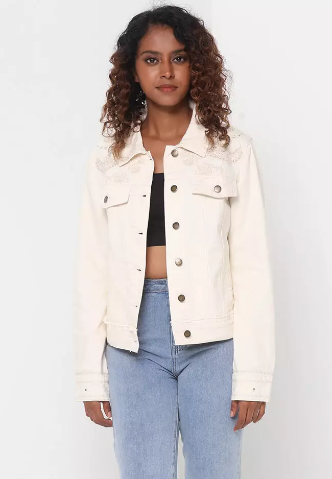 Desigual white denim jacket top