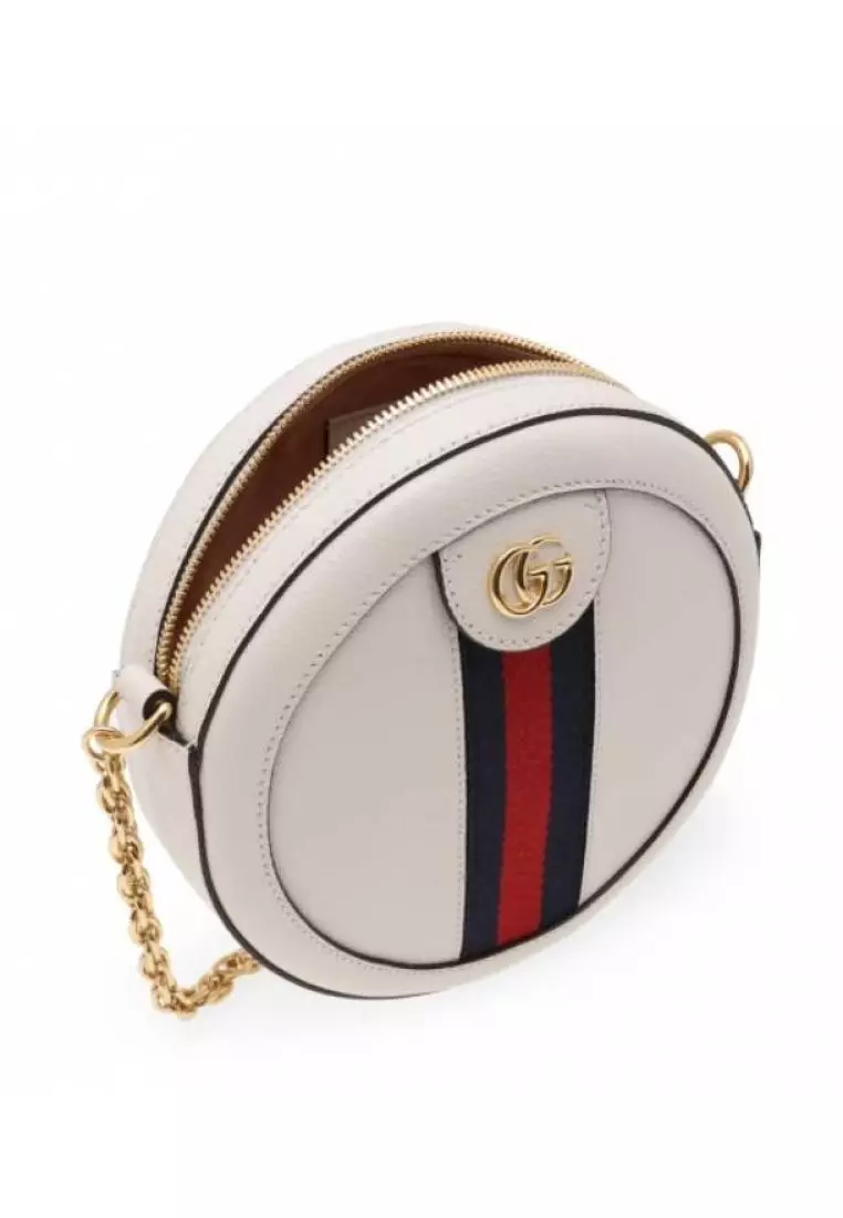Gucci Ophidia Mini Round Shoulder Bag White
