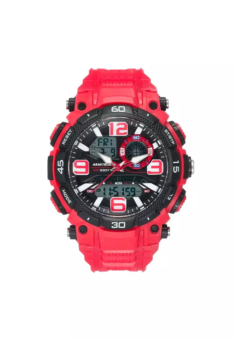 Buy Armitron Armitron Men's Red Resin Strap Analog-Digital Watch AR-20 ...