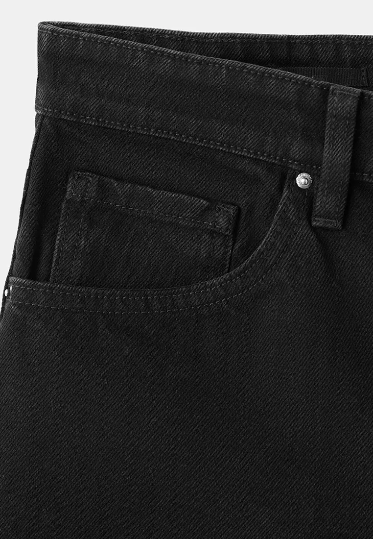 Straight Mid-Rise Denim Shorts