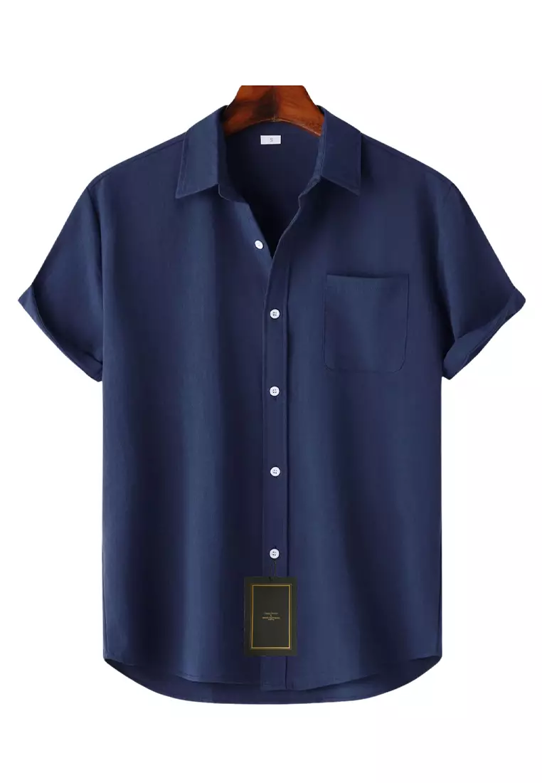 Twenty Eight Shoes Cotton Linen Solid Color Short Sleeve