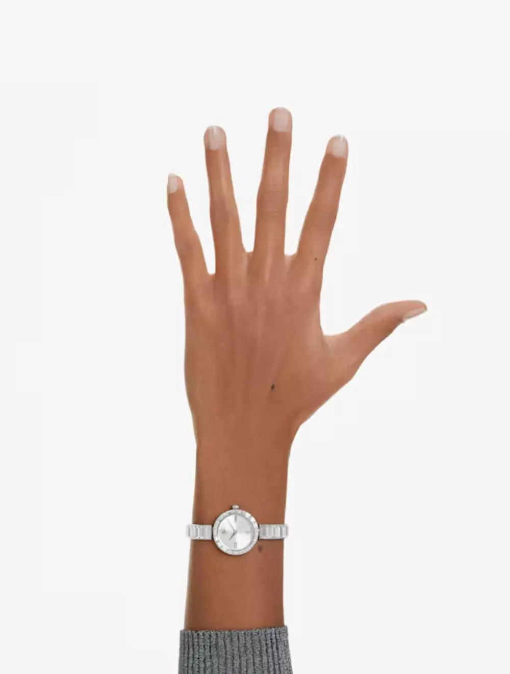 Matrix Bangle Watch, Swiss Made, Crystal Bracelet, Silver Tone, Stainless Steel - Silver