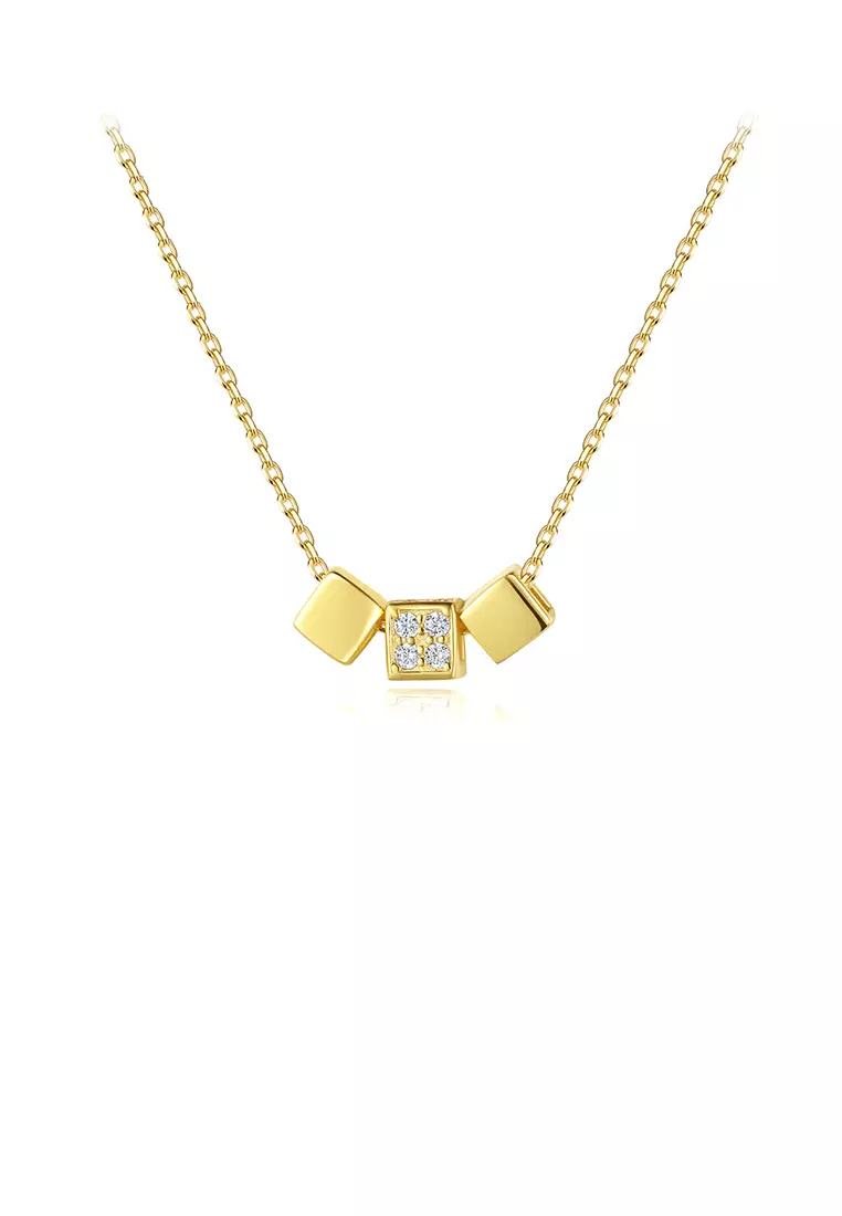 Gold square hotsell necklace