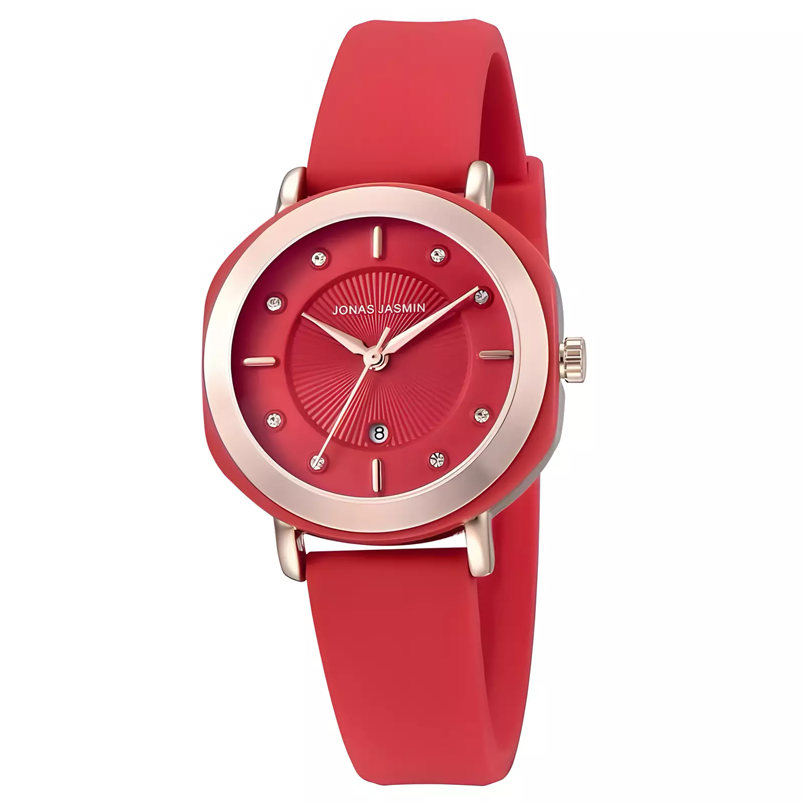 Jonas Jasmin - Jam Tangan Analog Wanita - Red - Rubber Band - JJ-2212L-RD