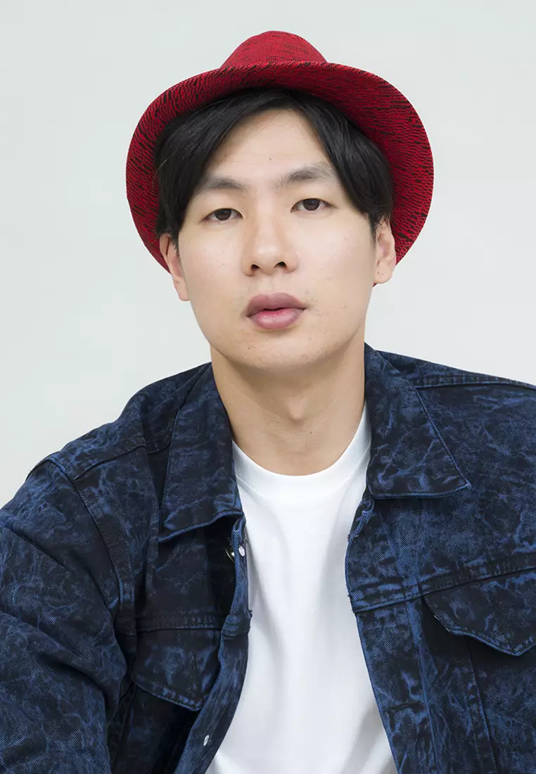 Topi fedora cowboy hat fedora linen merah houseofcuff