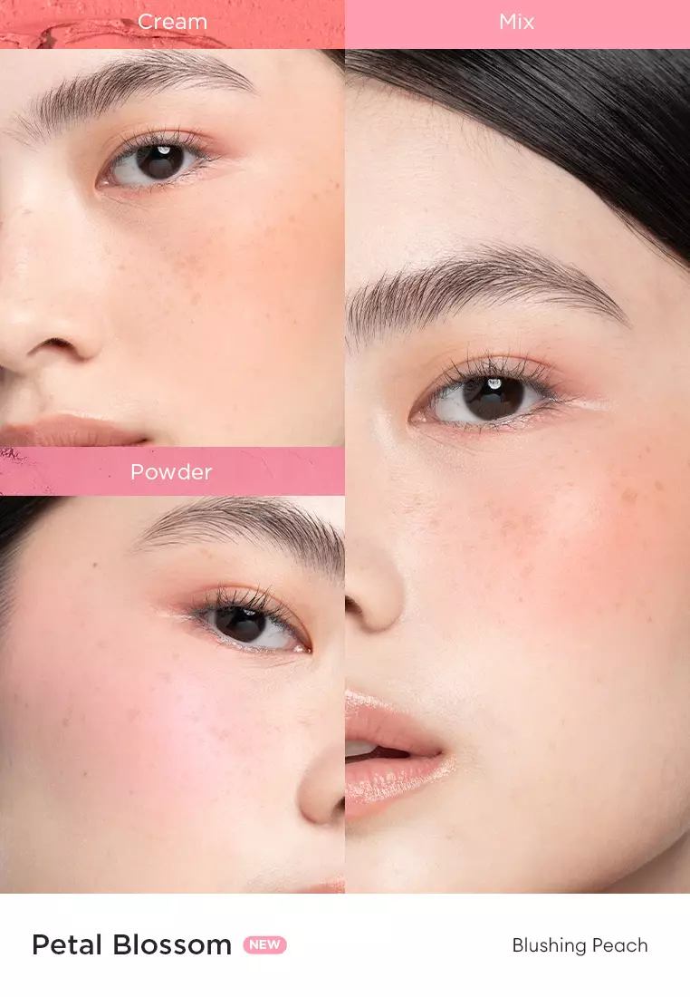 daydream dual blush palette cream+powder - petal blossom