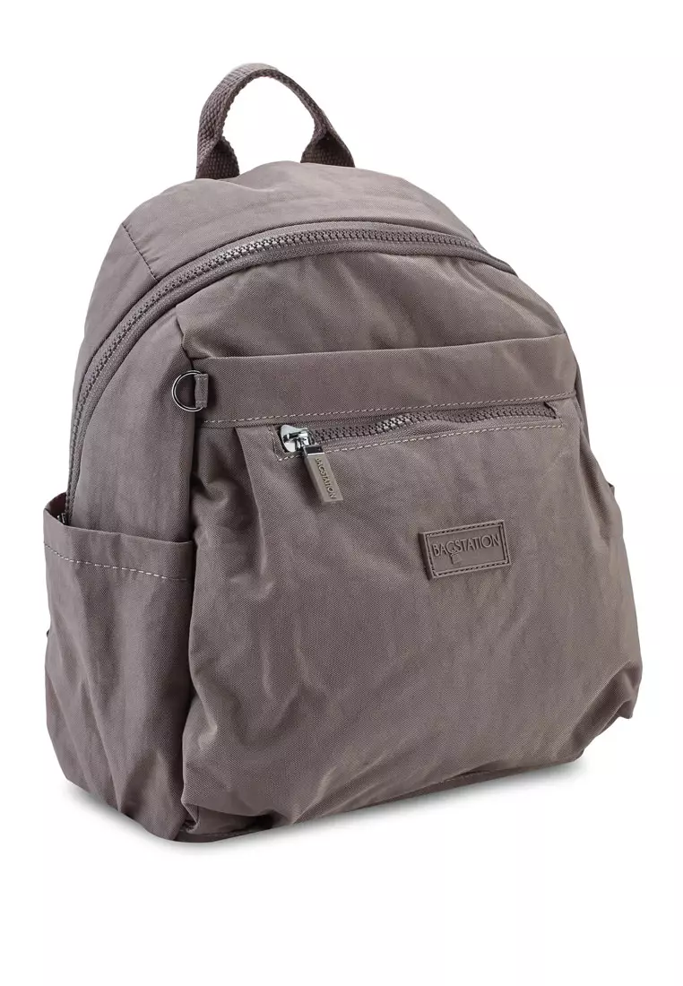 Crinkled Nylon Small Backpack