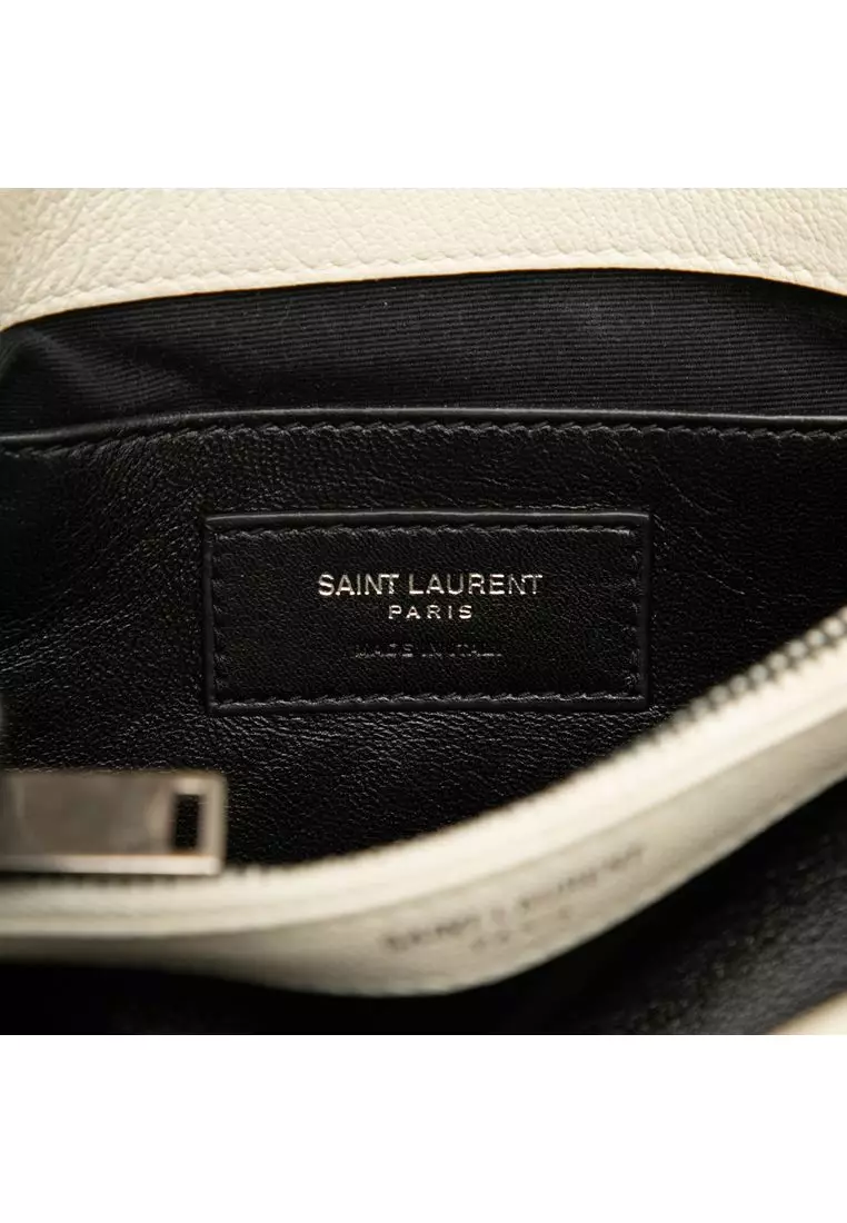 Pre-Loved Saint Laurent Medium Chevron Sheepskin Monogram College Satchel