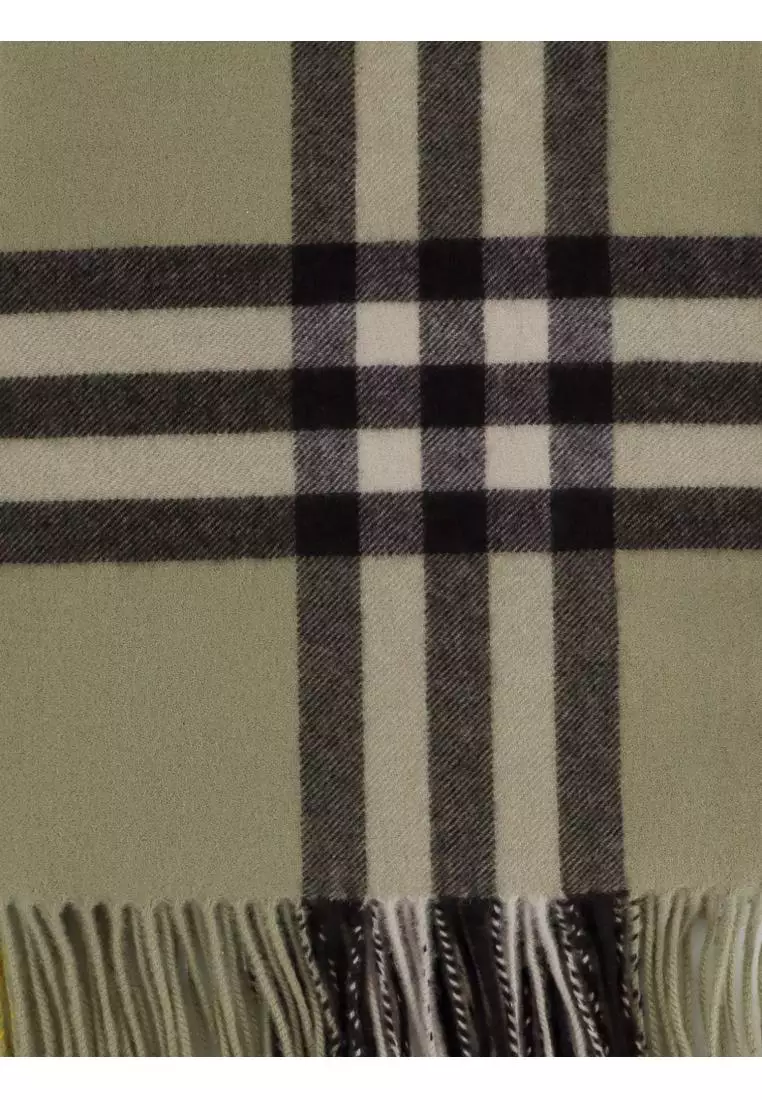 BURBERRY BURBERRY Cashmere scarf with Giant Check print Green