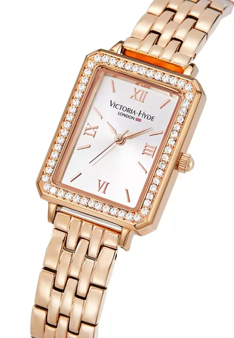 Westminster 22×28mm女士鉆石手表 玫瑰金 不銹鋼帶-金色