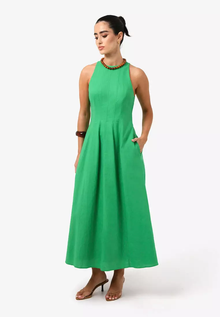Tory Linen Blend Panel Dress