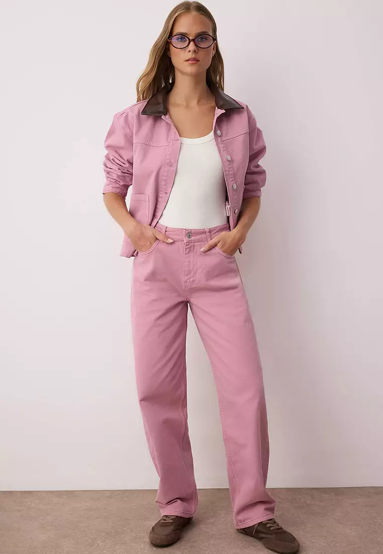 Dusty Rose Low Rise Skater Jeans