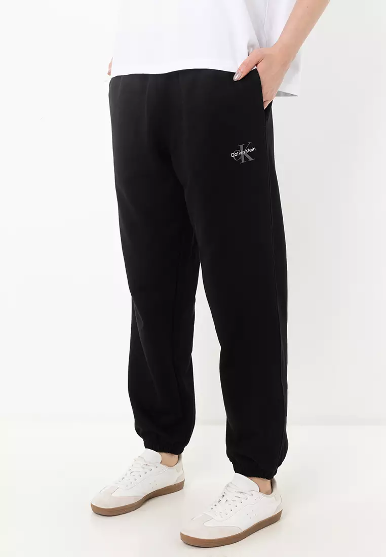 ★ ★ Women's Relaxed Fit Monologo French Terry S Calvin Klein Monologo French Terry Sweater - Offwhite