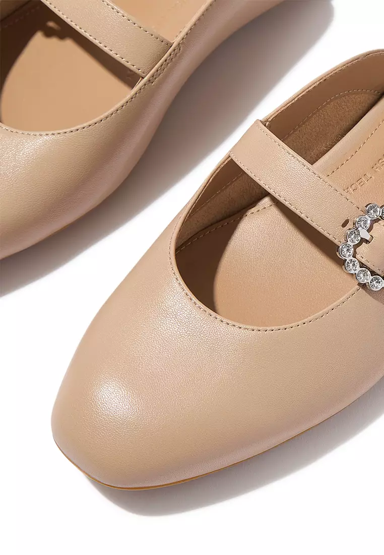 Delicato Crystal-Buckle Mary-Jane Mules
