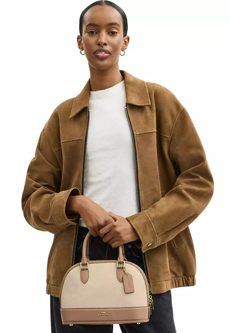 Sabrina Satchel Bag In Colorblock - Beige