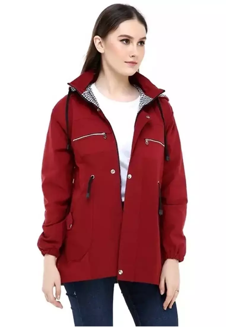 Hardwin Jaket Wanita Adventure Casual Longsleeve Jacket Outer Material Baby Canvas ORIGINAL - Maroon