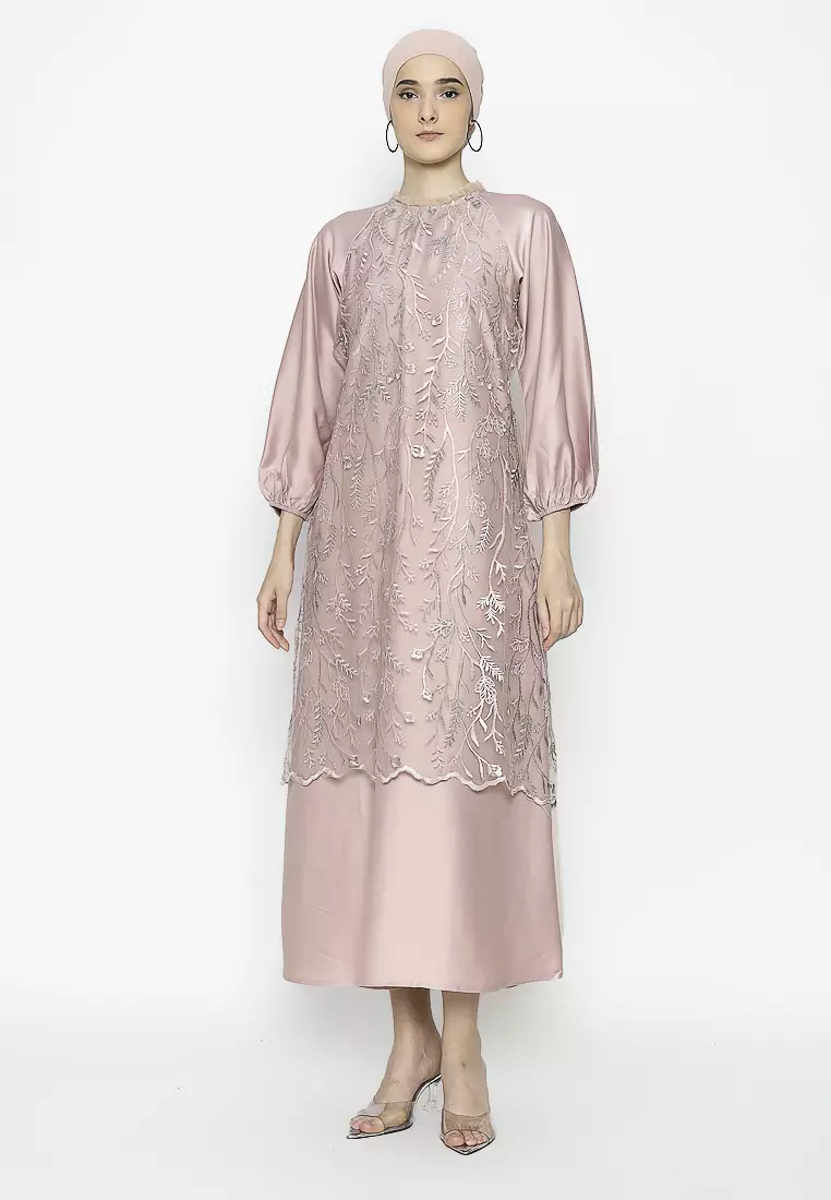 Urban Exchange Rose Gamis Pink - Long Dress Gamis Lebaran Pink Warna Pink