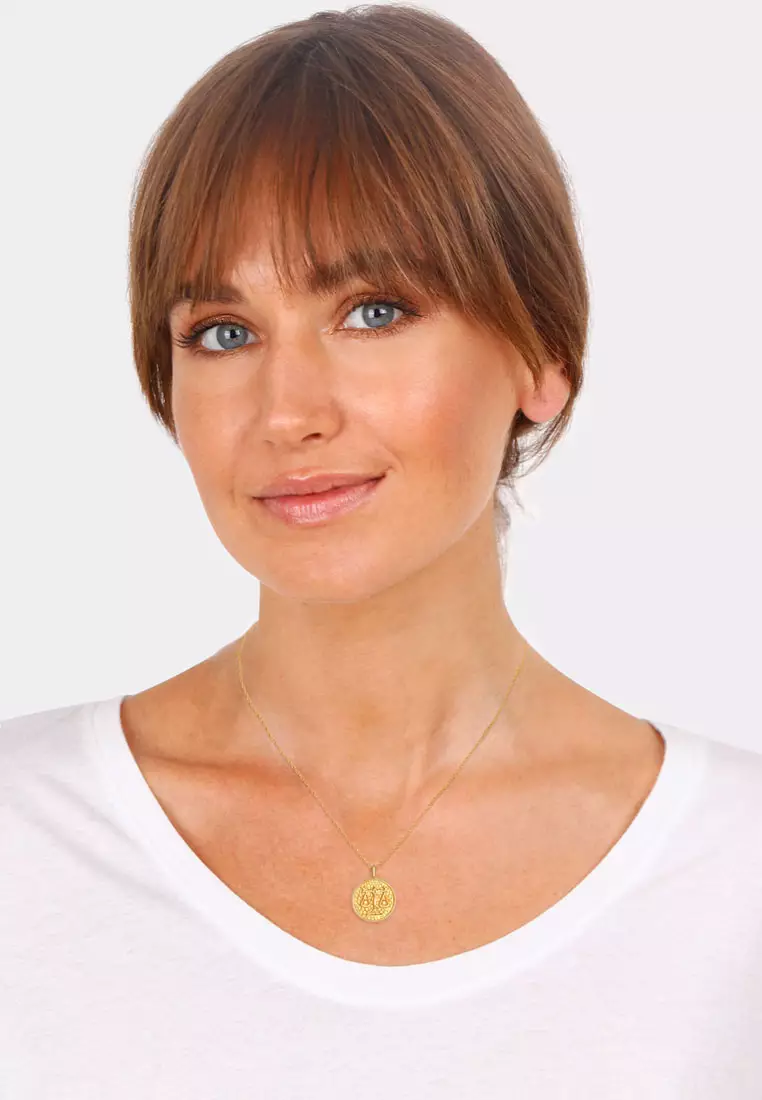 Zodiac Sign Libra Gold Plated Necklace
