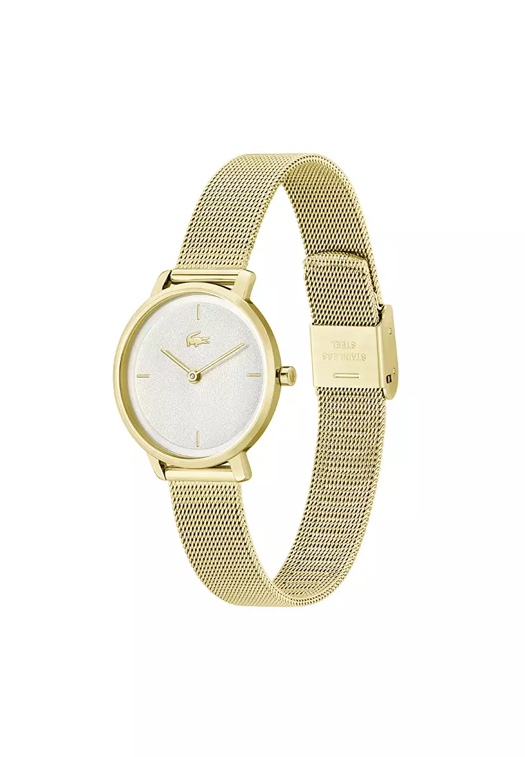 Gold Stainless Steel Mesh Bracelet Analog Watch LAW-2001322