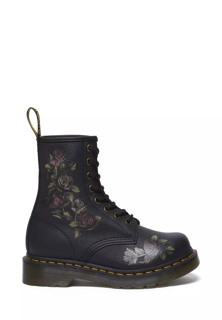 Discount on Dr. Martens  shoes - SKU: 1460 Decayed Roses Leather Lace Up Ankle Boots