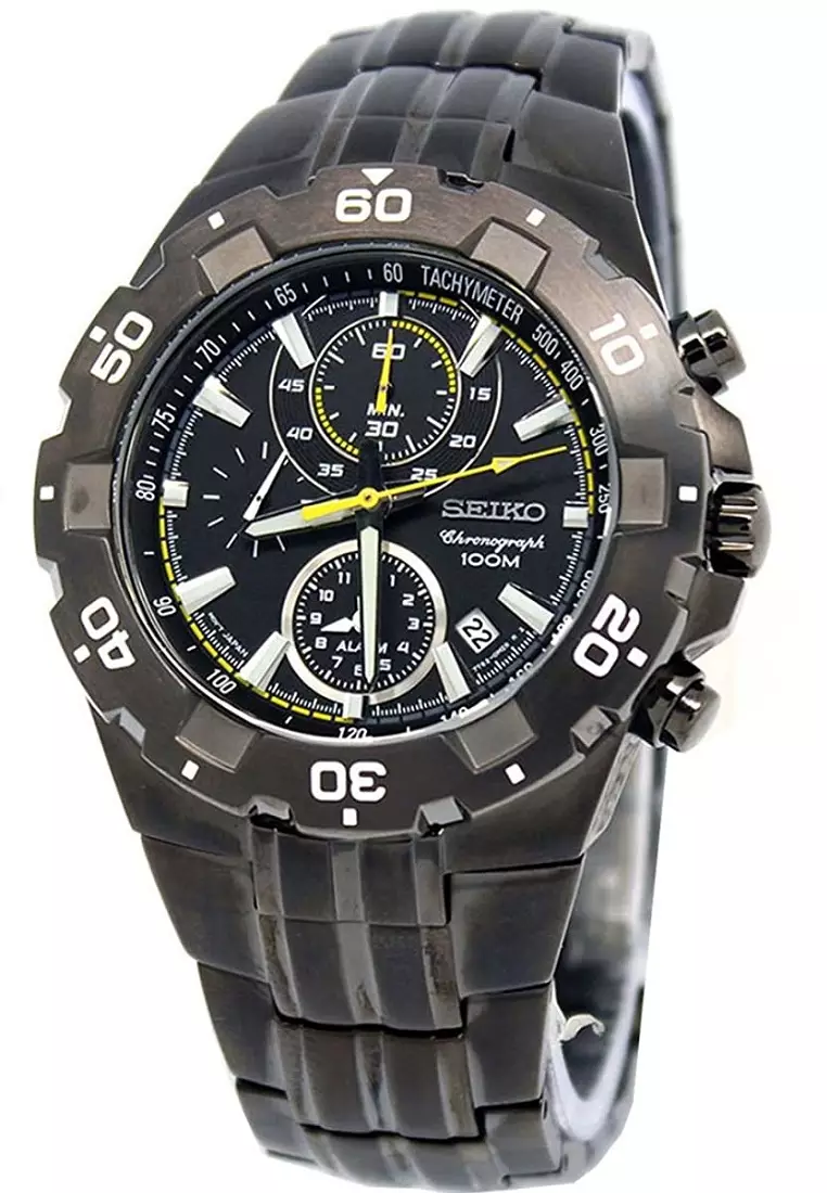 Jual Seiko Seiko Chronograph SNAD37 Black Original 2024 ZALORA