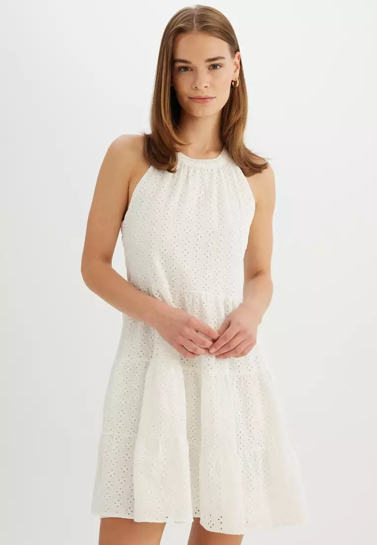 Embroidered Mini Dress