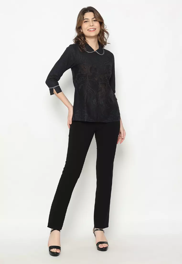 My Aksa Batik Wanita Blouse Cilla Cian