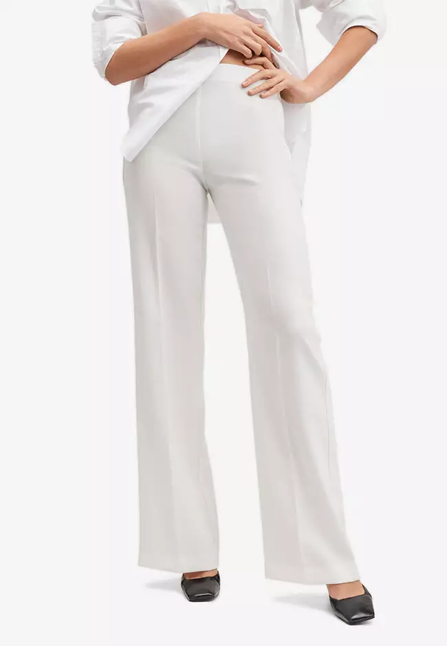 Mango white wide leg trousers new arrivals