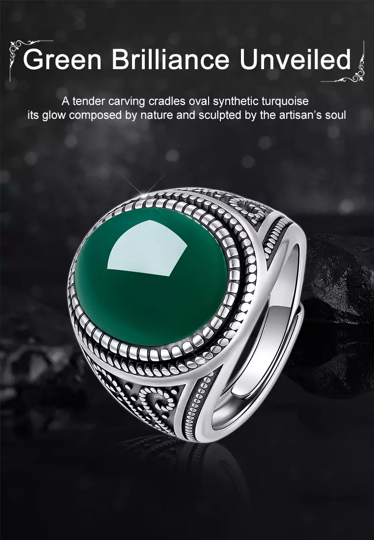 Cincin Pria Original Blue Zircon High Quality Ring 100% Asli Cincin Fashion Cincin Pasangan Cowok Pria