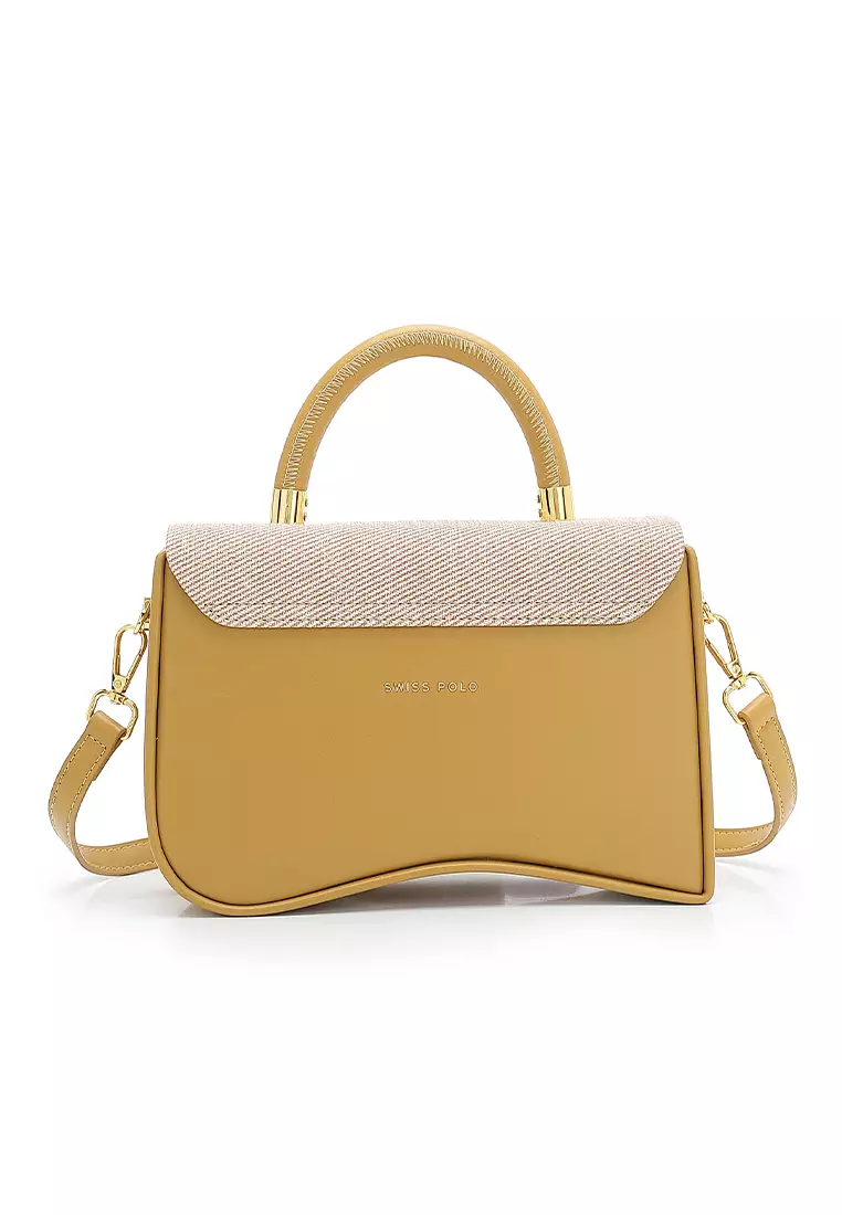 Women's Top Handle Bag / Sling Bag / Crossbody Bag - Yellow