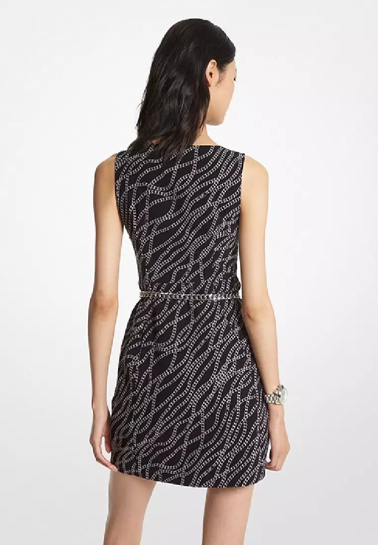 Buy MICHAEL KORS Status Print Stretch Twill Mini Dress Online