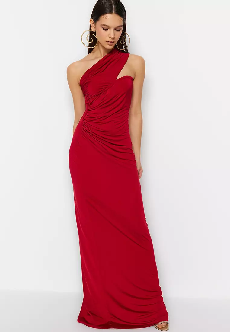 Red maxi evening dress hotsell