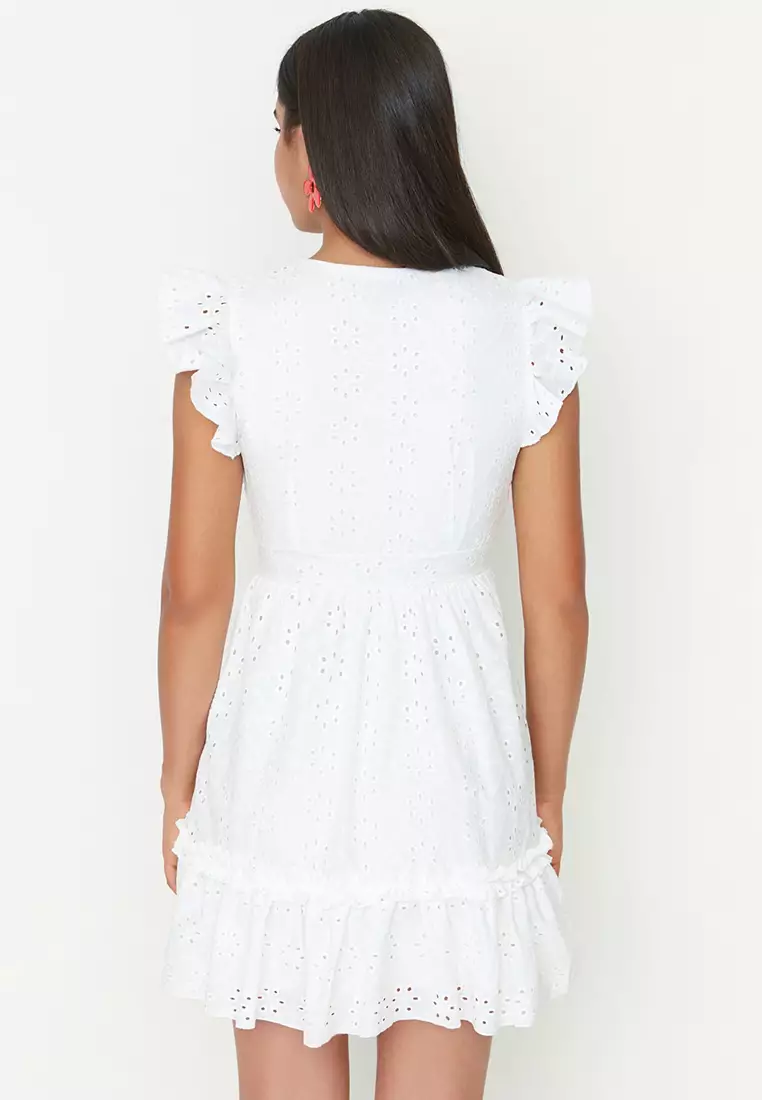 Eyelet Mini Dress